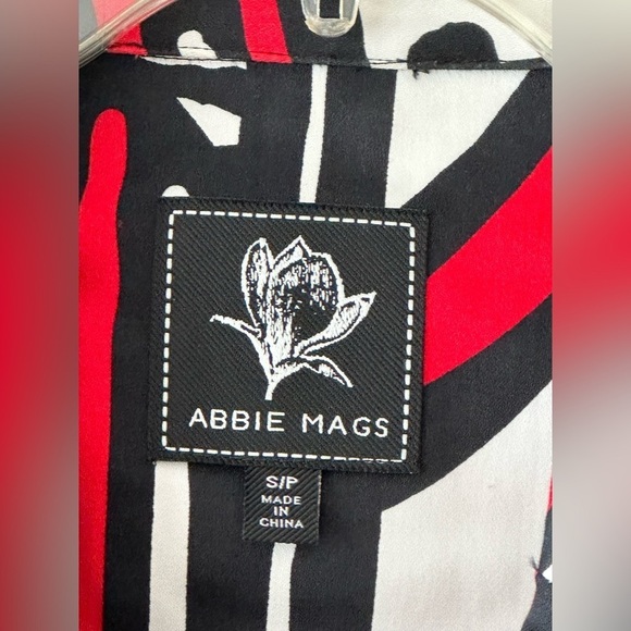 Abbie Mags Aztec Print Two Button Notch Lapel Vintage Boxy Blazer Size SP Red - Picture 5 of 10